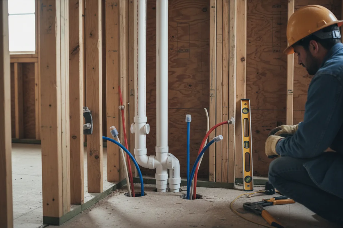 Drain and supply rough-in during Garbage Disposal Repair in Ludlow